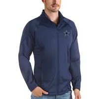 Dallas Cowboys Antigua Metallic Logo Links Full-Zip Golf Jacket - Black