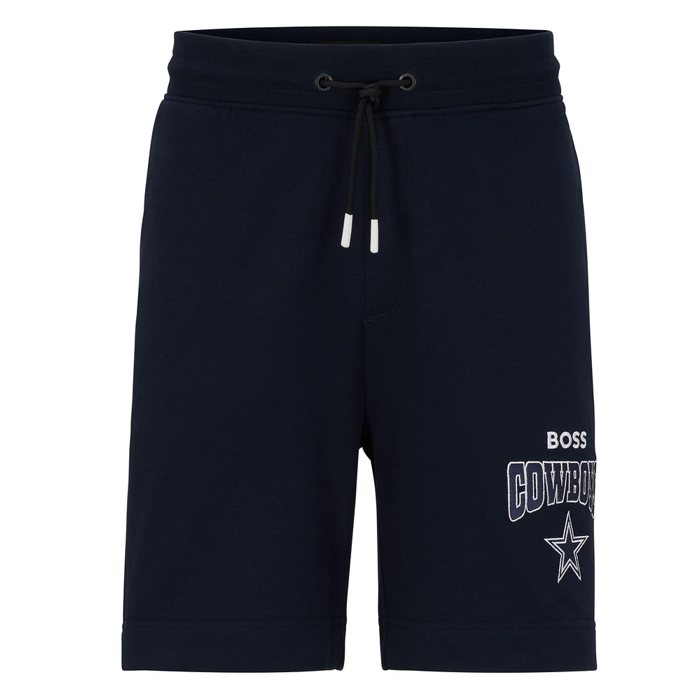 Short à pression BOSS X NFL pour hommes, bleu marine/blanc, Dallas Cowboys