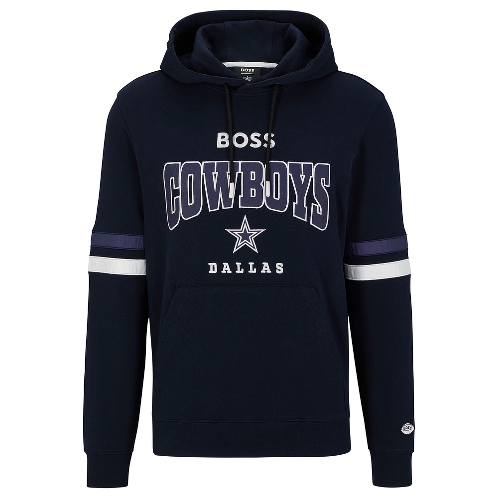 Men's BOSS X NFL  Navy/White Dallas Cowboys Touchdown Pullover Hoodie