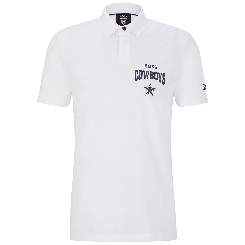 Polo BOSS X NFL pour hommes, blanc/bleu marine, Dallas Cowboys Punter