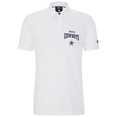 Polo BOSS X NFL pour hommes, blanc/bleu marine, Dallas Cowboys Punter