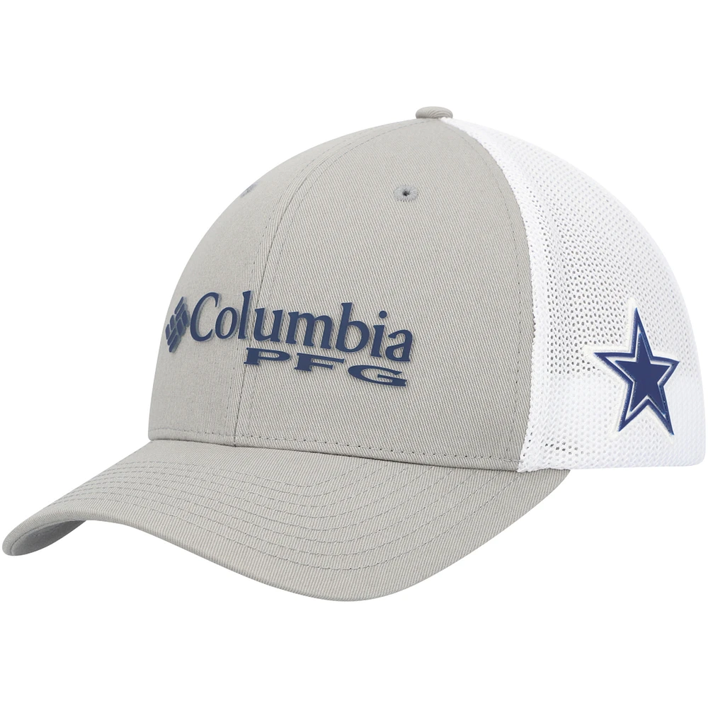 Columbia Men's Columbia Gray/White Dallas Cowboys PFG Ball Flex Hat