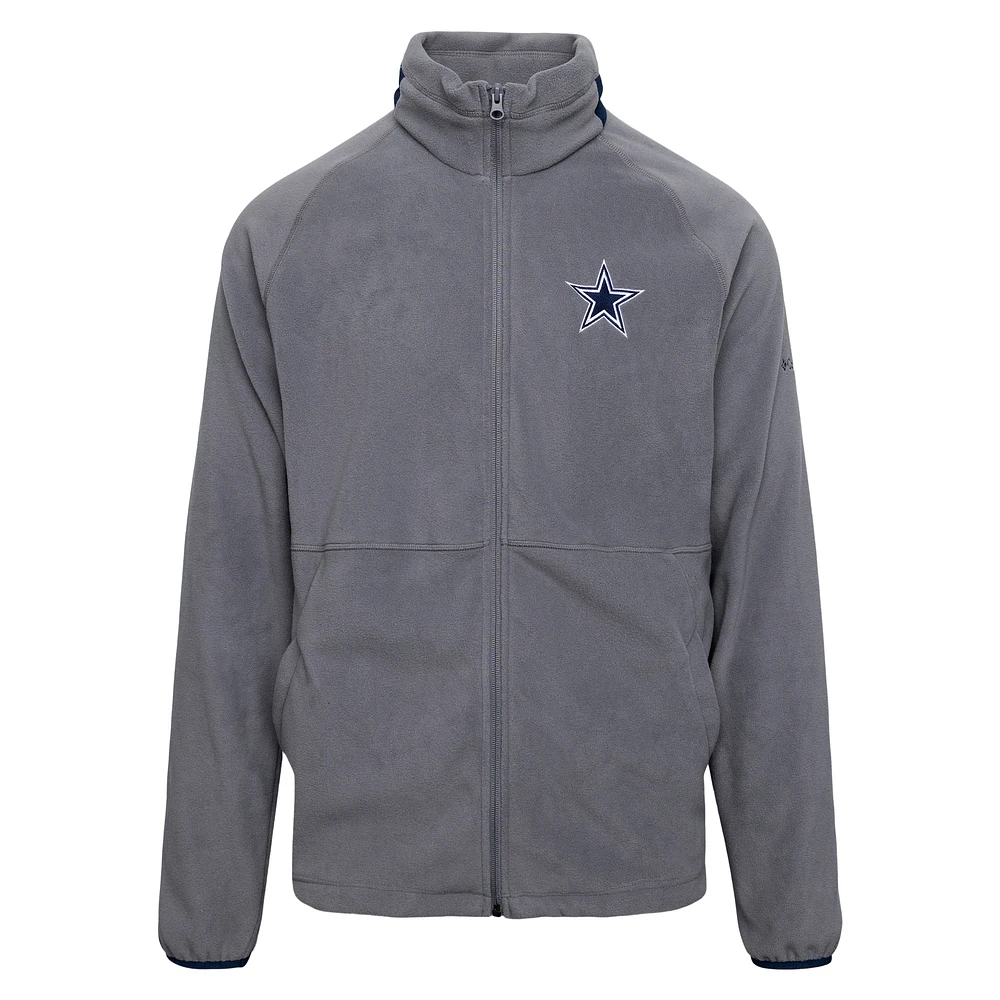 Men's Columbia Gray Dallas Cowboys Flanker IV Fleece Full-Zip Jacket