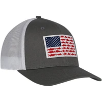 Men's Columbia Gray Dallas Cowboys PFG Fish Flag Flex Hat