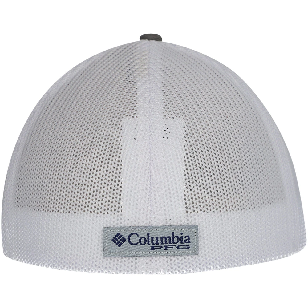 Men's Columbia Gray Dallas Cowboys PFG Fish Flag Flex Hat