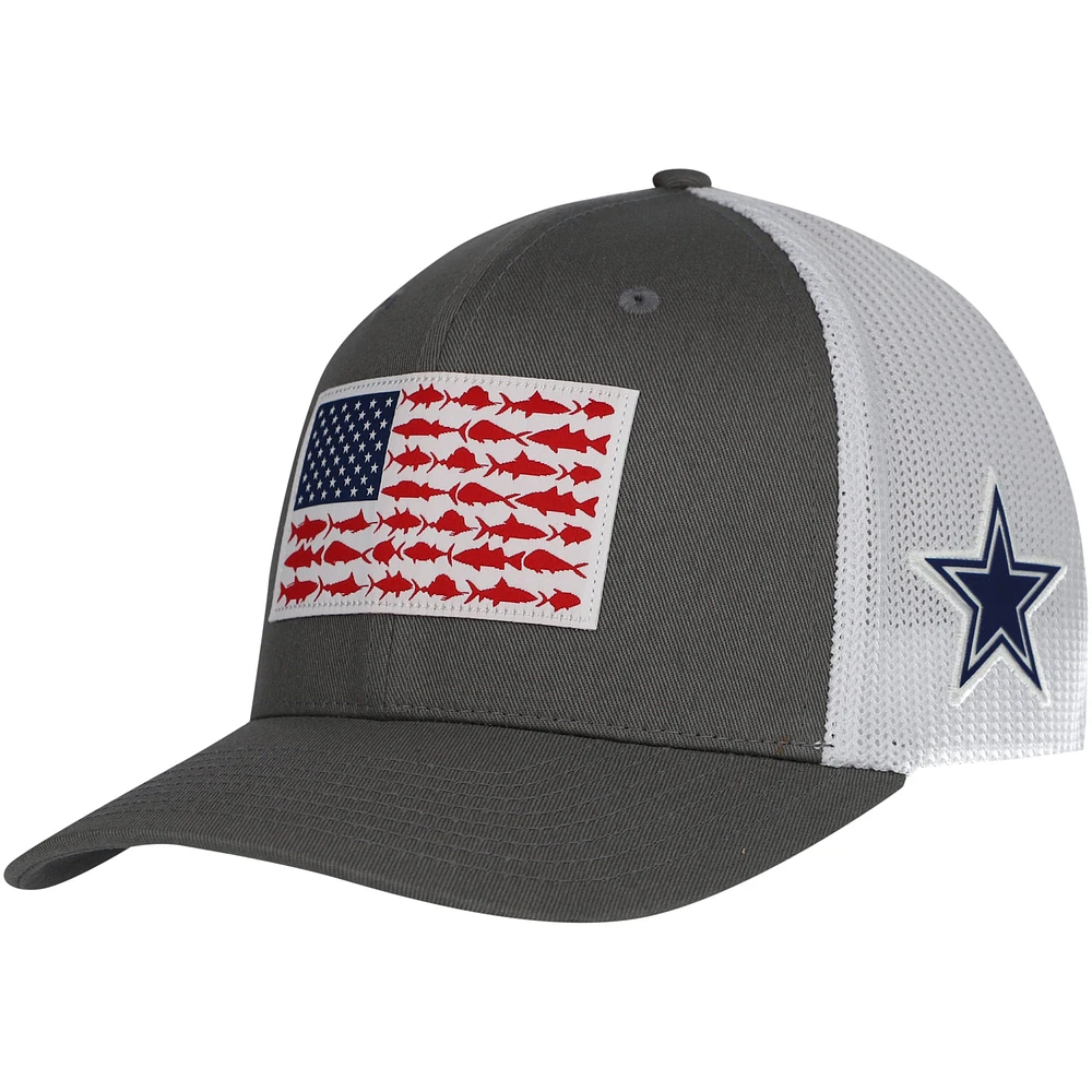 Casquette PFG Fish Flag Flex des Dallas Cowboys pour homme, gris Columbia