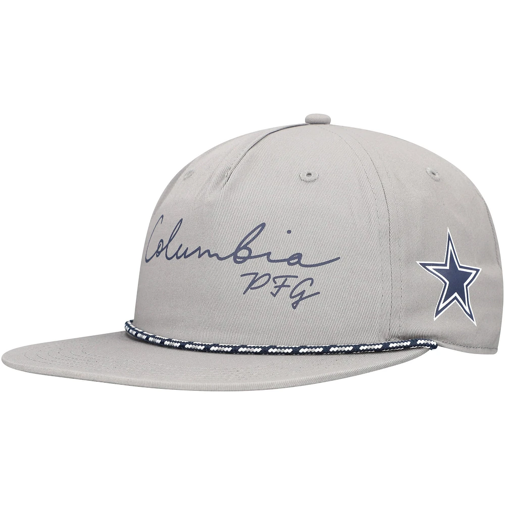 Casquette ajustable Columbia Dallas Cowboys PHG Back Tack pour homme, gris