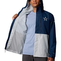 Veste zippée Columbia Field Bound Omni-Shield pour homme, bleu marine/argent Dallas Cowboys, taille grande et