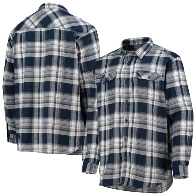 Chemise à manches longues boutonnée Omni-Wick des Dallas Cowboys Flare Gun de Columbia pour homme, bleu marine/blanc