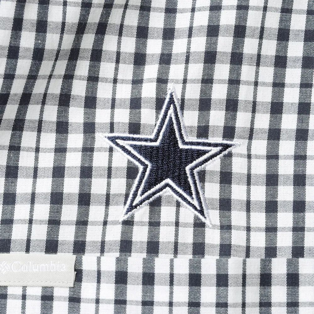 Chemise boutonnée Columbia Navy/White Dallas Cowboys Rapid Rivers pour hommes