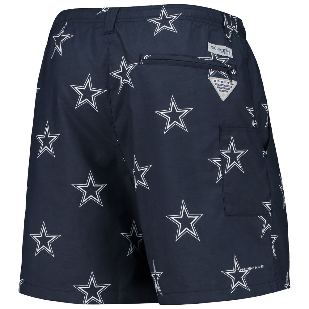 Men's Columbia Navy Dallas Cowboys Backcast II Omni-Shade Swim Shorts