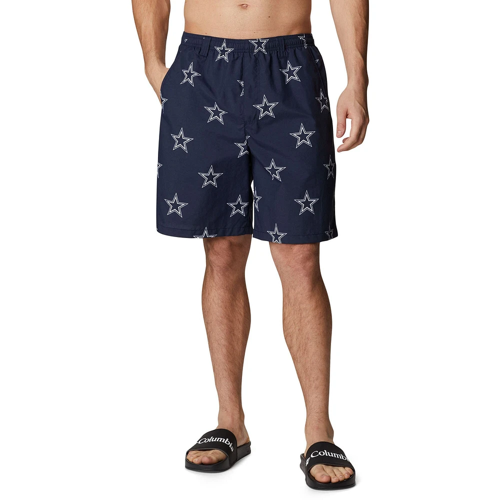 Men's Columbia Navy Dallas Cowboys Backcast III Printed Shorts