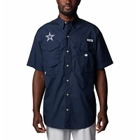 Men's Columbia Navy Dallas Cowboys Bonehead Team Button-Up Shirt