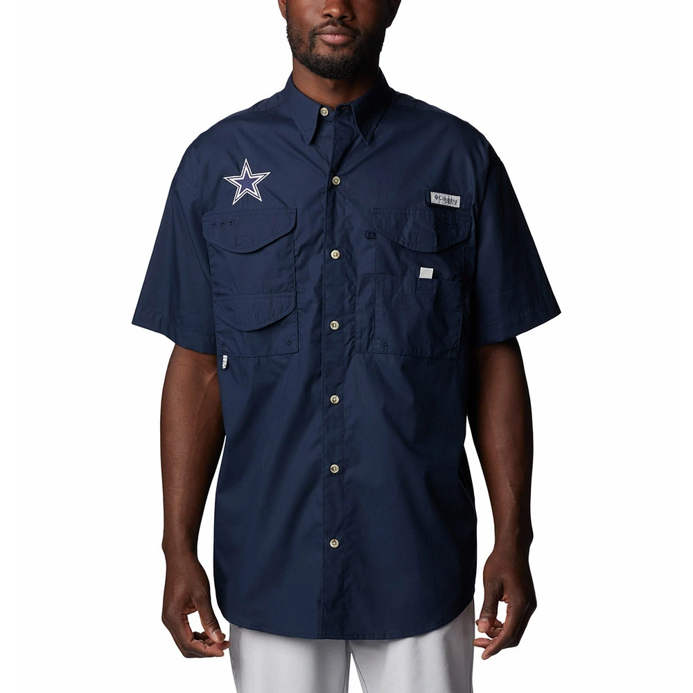 Chemise boutonnée pour homme Dallas Cowboys Bonehead Team bleu marine Columbia