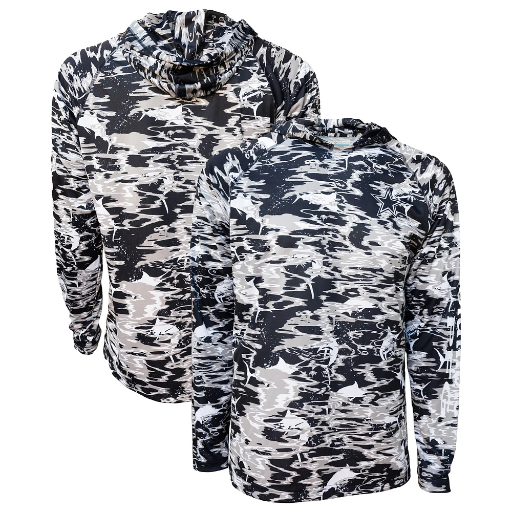 Men's Columbia Navy Dallas Cowboys Camo Super Terminal Tackle Pullover Hoodie