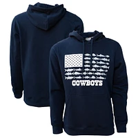 Sweat à capuche pour homme Columbia Navy Dallas Cowboys PFG Fish Flag II
