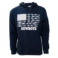 Sweat à capuche pour homme Columbia Navy Dallas Cowboys PFG Fish Flag II