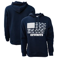 Sweat à capuche pour homme Columbia Navy Dallas Cowboys PFG Fish Flag II