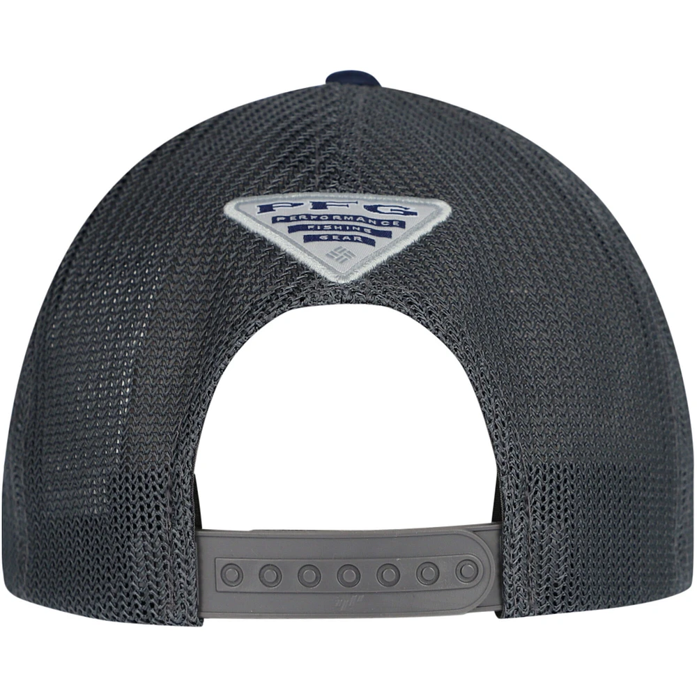Men's Columbia Navy Dallas Cowboys PFG Mesh Snapback Hat
