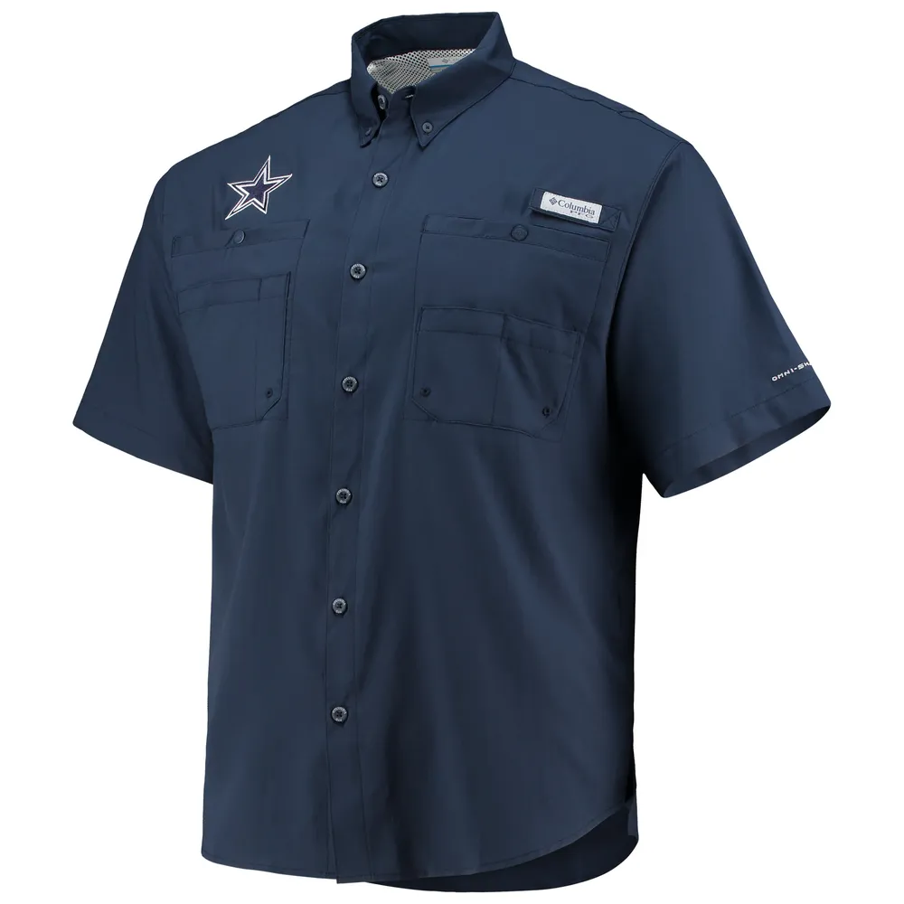 Men's Columbia Navy Dallas Cowboys Tamiami Omni-Shade Button-Down Shirt