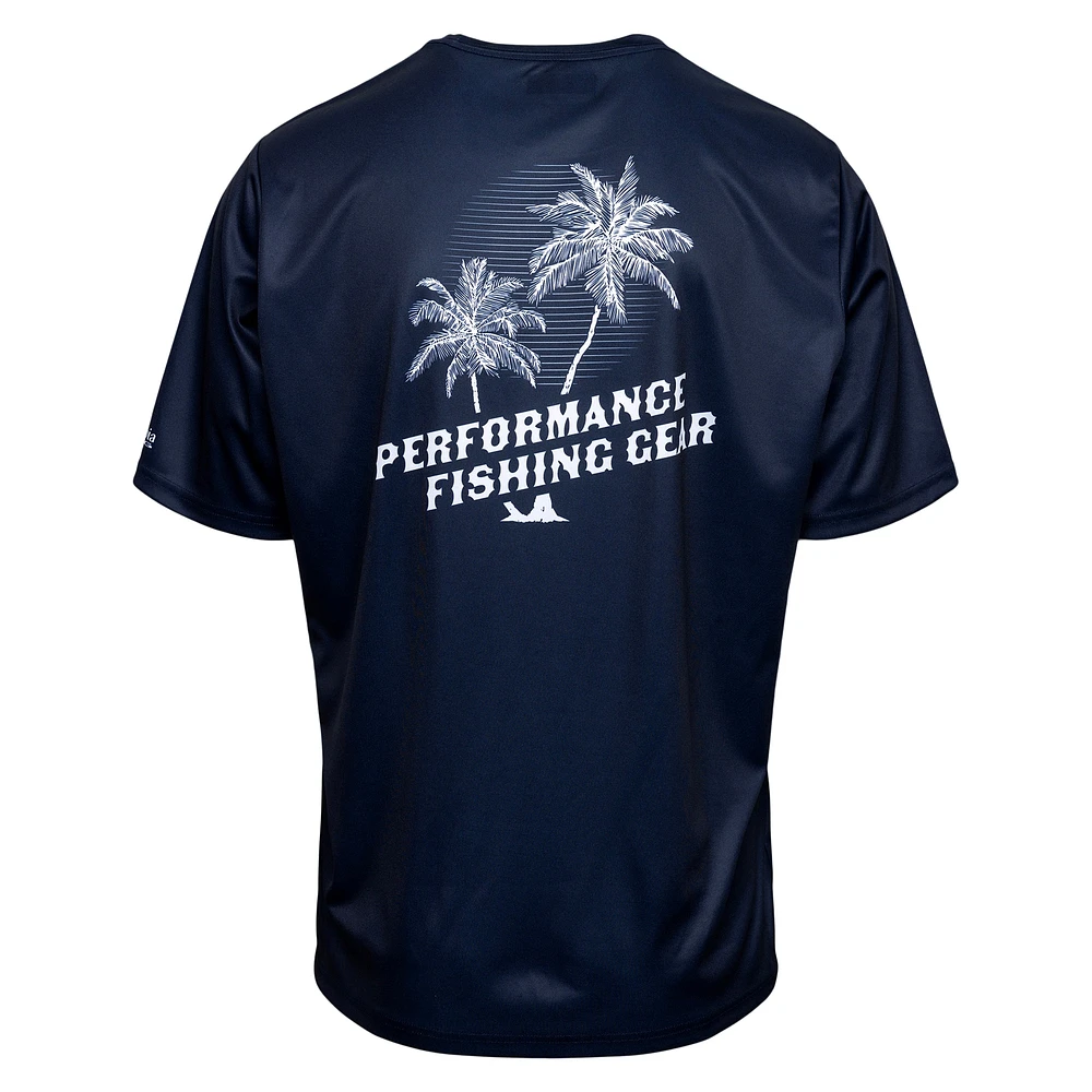 Men's Columbia Navy Dallas Cowboys Terminal Tackle Performance Fishing Omni-Shade T-Shirt