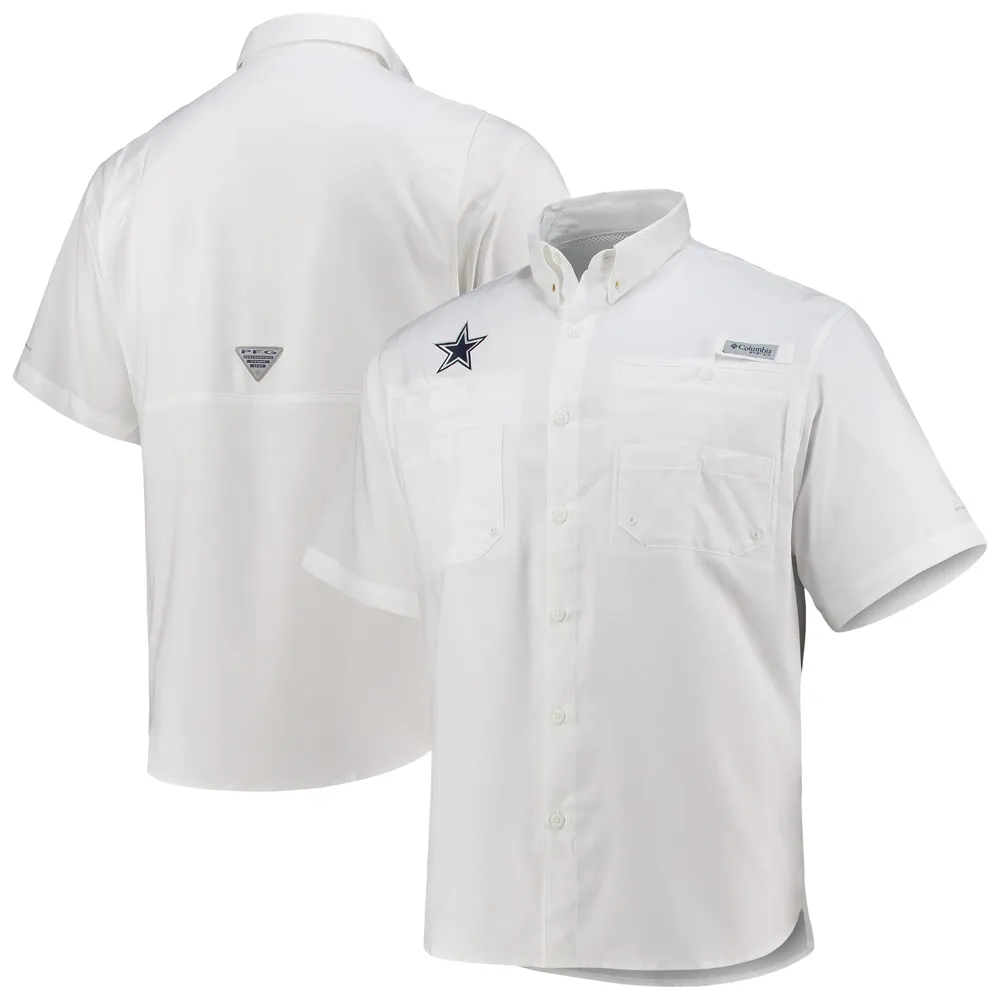 Chemise boutonnée blanche Columbia Dallas Cowboys Tamiami Omni-Shade pour homme