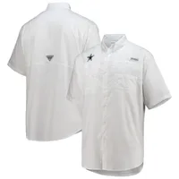 Men's Pittsburgh Pirates Columbia Gray Tamiami Omni-Shade Button-Down Shirt