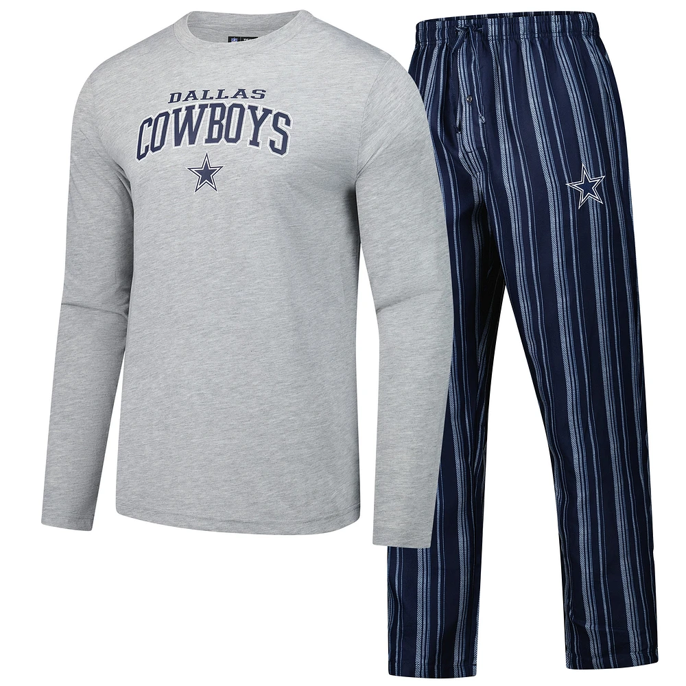 Ensemble de nuit pour homme Concepts Sport Dallas Cowboys Petition avec t-shirt à manches longues et pantalon