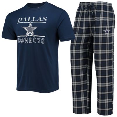 Men's Concepts Sport Navy/Silver Dallas Cowboys Lodge T-Shirt & Pants Set