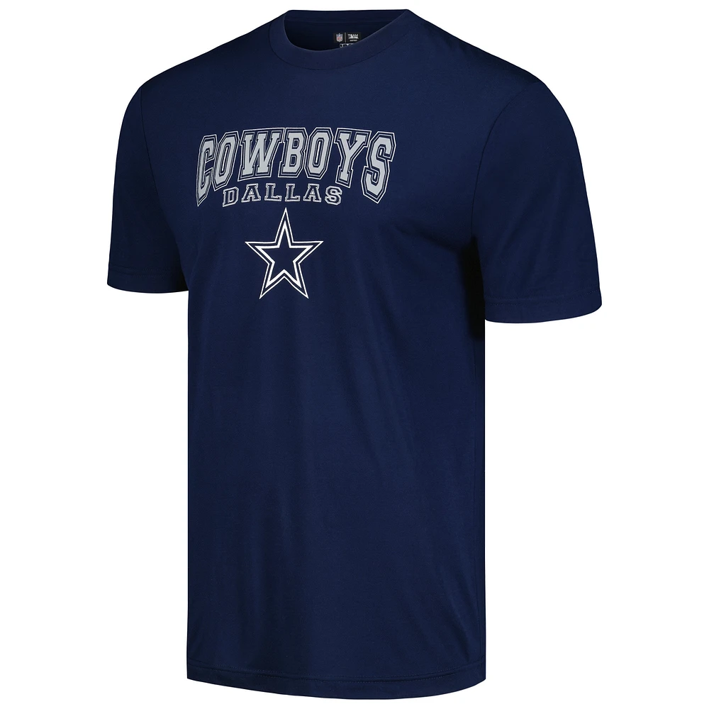 Ensemble de nuit t-shirt et pantalon Concepts Sport pour hommes, bleu marine, Dallas Cowboys Arctic