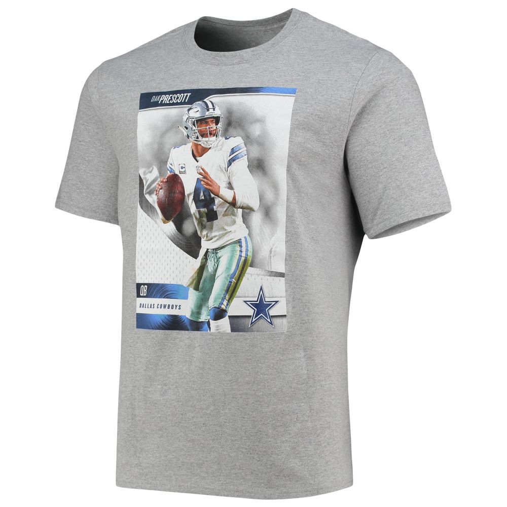 Men's Dak Prescott Heathered Gray Dallas Cowboys Name & Number T-Shirt