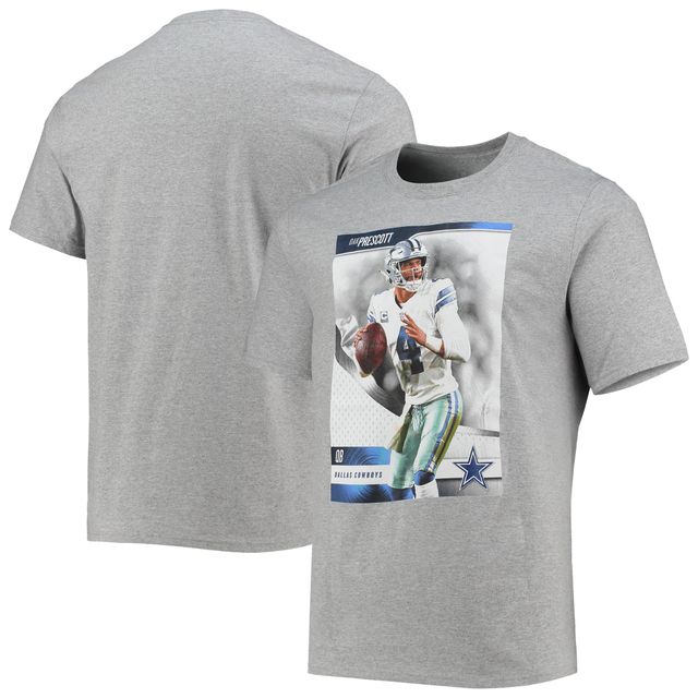 T-shirt avec nom et numéro Dallas Cowboys Dak Prescott gris chiné pour homme