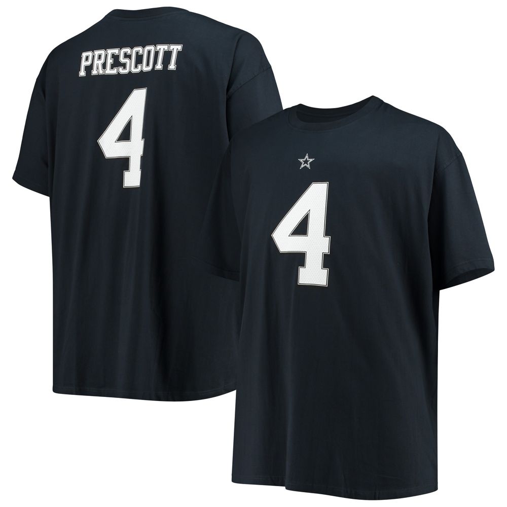 Men's Dak Prescott Navy Dallas Cowboys Big & Tall Player Name Number T-Shirt