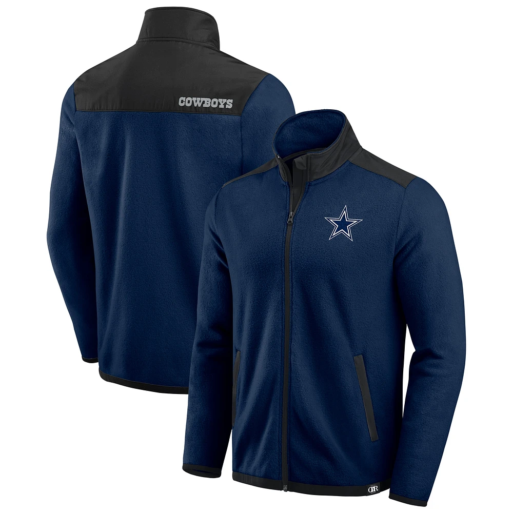 Veste polaire entièrement zippée à blocs de couleurs bleu marine Dallas Cowboys la collection Darius Rucker pour homme par Fanatics