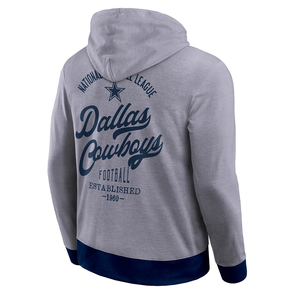 Sweat à capuche en tricot ton sur pour homme de la collection Darius Rucker Fanatics, bleu marine, Dallas Cowboys