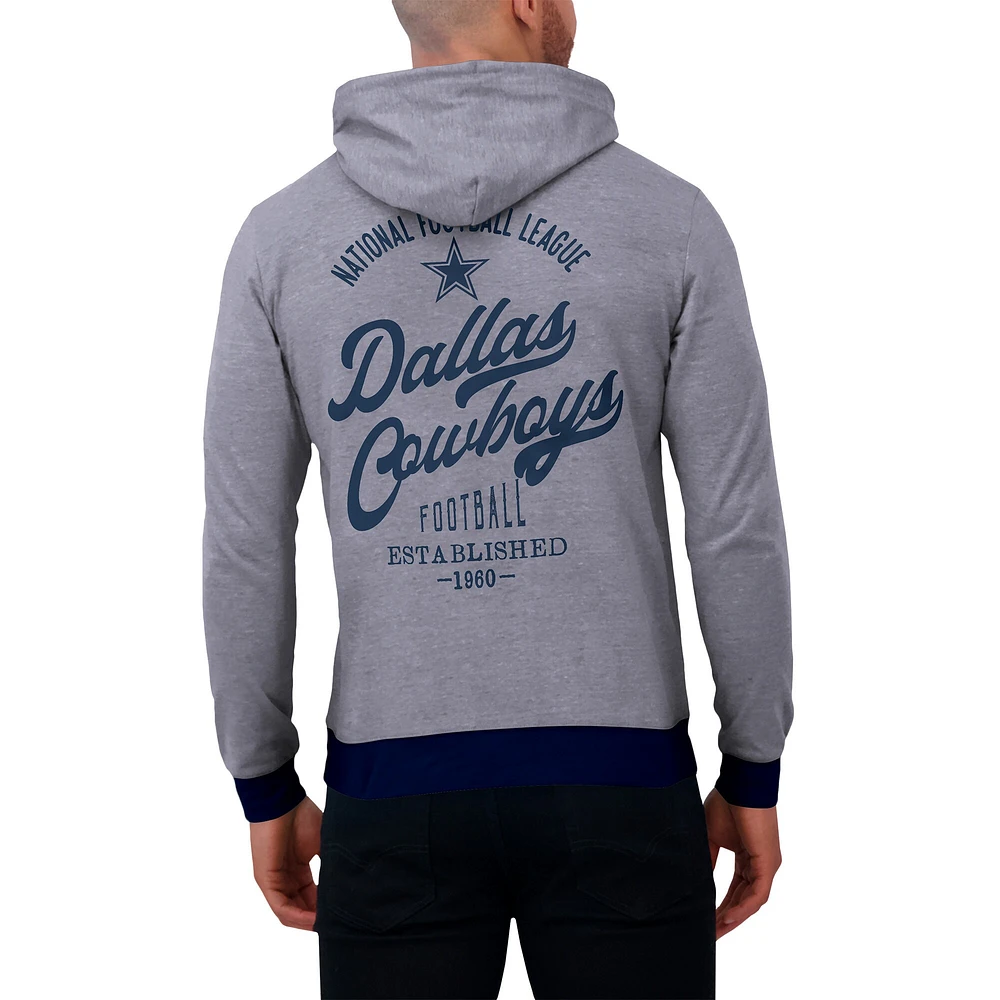 Sweat à capuche en tricot ton sur pour homme de la collection Darius Rucker Fanatics, bleu marine, Dallas Cowboys