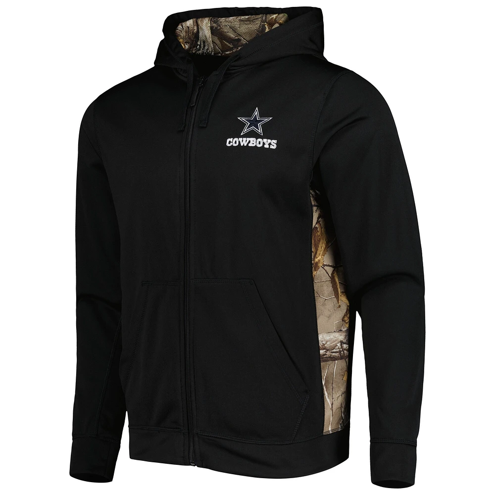 Dunbrooke Black/Realtree Camo Dallas Cowboys Decoy Tech Fleece Full-Zip Veste pour homme