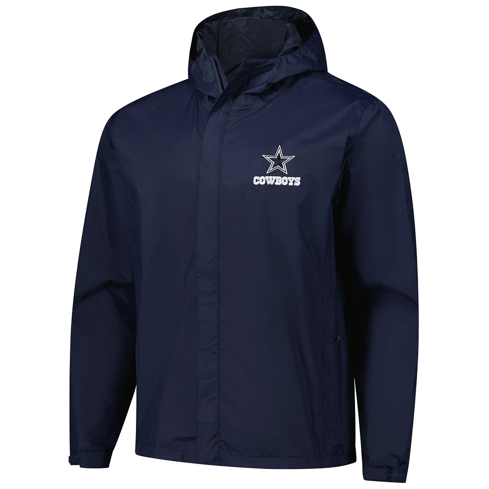 Men's Dunbrooke Navy Dallas Cowboys Tropic Waterproof Packable Full-Zip Hoodie Jacket