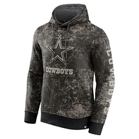 Men's Fanatics  Black/Gray Dallas Cowboys Blackout Tonal Pullover Hoodie