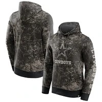 Men's Fanatics  Black/Gray Dallas Cowboys Blackout Tonal Pullover Hoodie