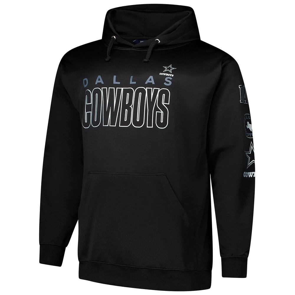 Sweat à capuche en polaire noir Dallas Cowboys Fanatics pour hommes, grande taille