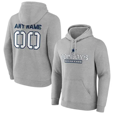 Men's Fanatics Branded Navy Dallas Cowboys Team Authentic Personalized Name  & Number Pullover Hoodie