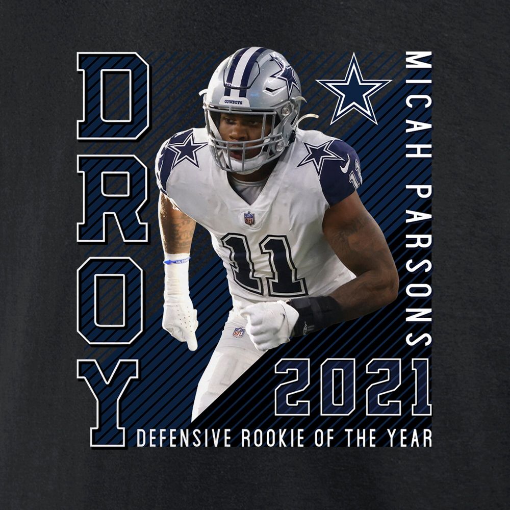 Fanatics Branded Men's Fanatics Branded Micah Parsons Black Dallas Cowboys  2021 NFL Defensive Rookie of the Year - T-Shirt