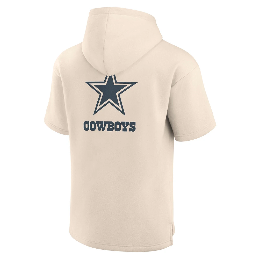 Sweat à capuche manches courtes pour homme Fanatics Cream Dallas Cowboys Elements Future Ground Lettering