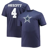 Men's Fanatics Dak Prescott Navy Dallas Cowboys Big & Tall Player Name Number T-Shirt