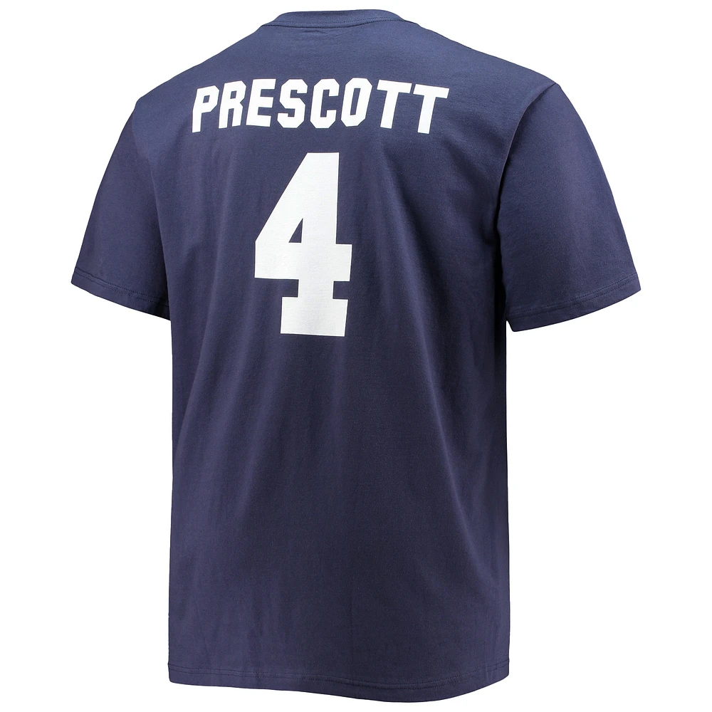 T-shirt avec nom et numéro de joueur Fanatics Dak Prescott Navy Dallas Cowboys pour hommes