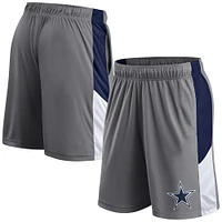 Short gris avec logo Fanatics des Cowboys de Dallas pour hommes