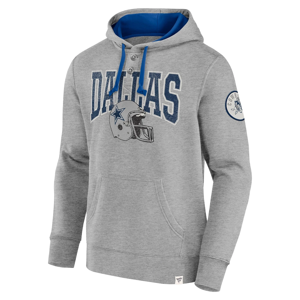 Men's Fanatics  Heather Gray Dallas Cowboys Label Maker Pullover Hoodie