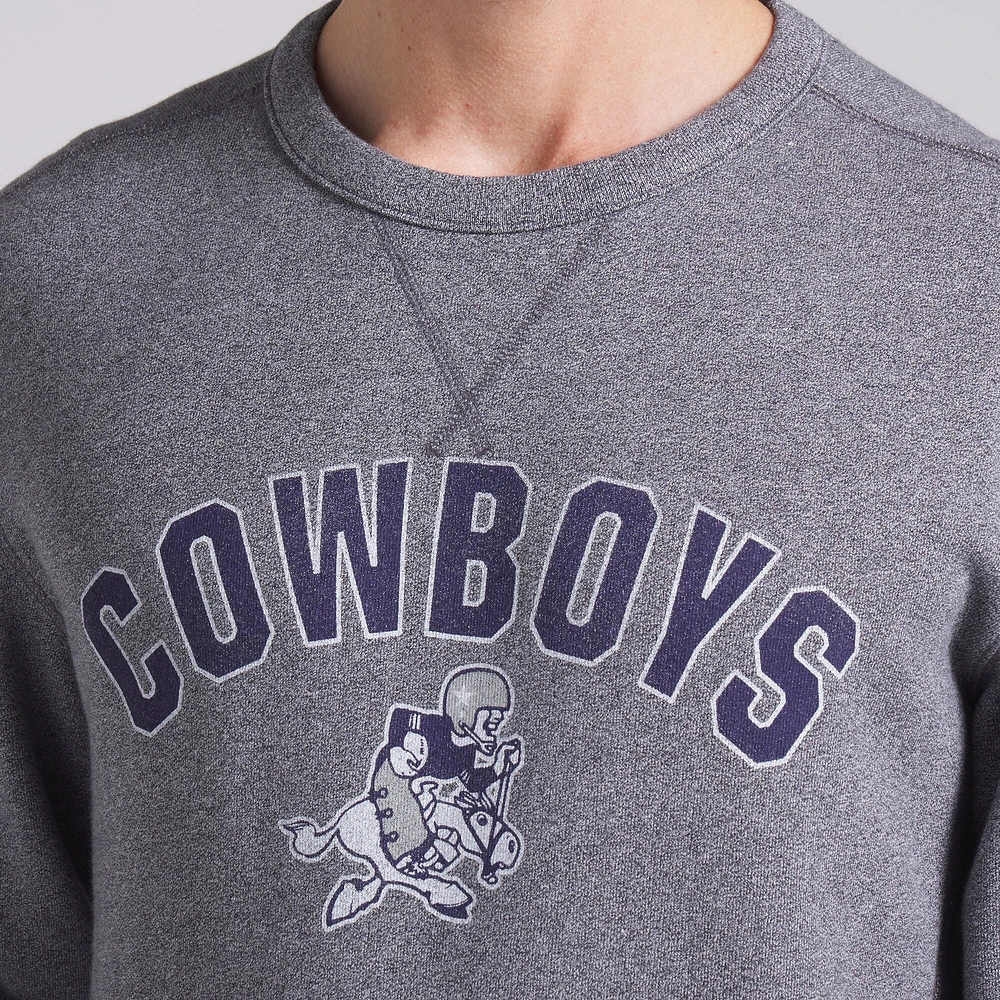 Men's Fanatics  Heather Gray Dallas Cowboys Loop Terry Pullover Sweatshirt