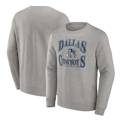 Men's Fanatics Heather Gray Dallas Cowboys Playability Pullover Sweatshirt